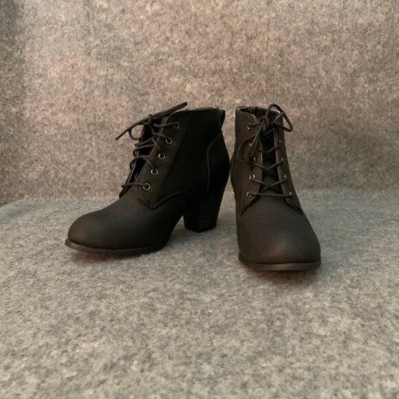 Blue Suede Shoes Lace Ankle Boots - Picture 3 of 9